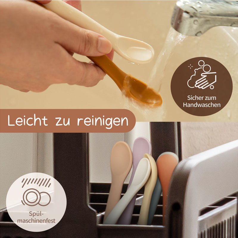 Moonkie.de-Blitzverkauf: Silikon-Fütterungslöffel (erdige Farbharmonie)-SP-03-5