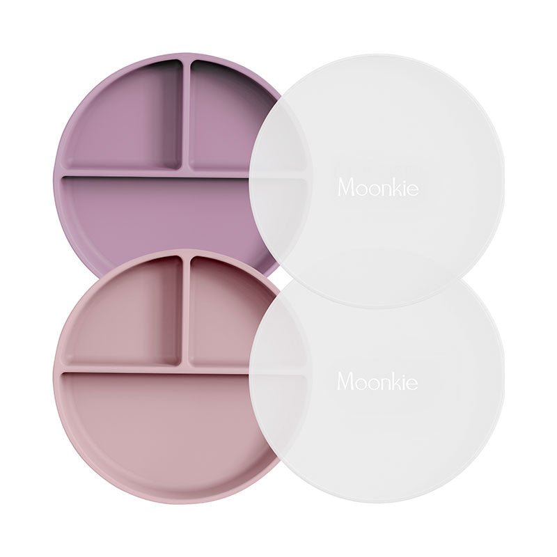 Moonkie.de-Saugteller - 2er-Pack-Pale Mauve/Rouge-PL-10-15
