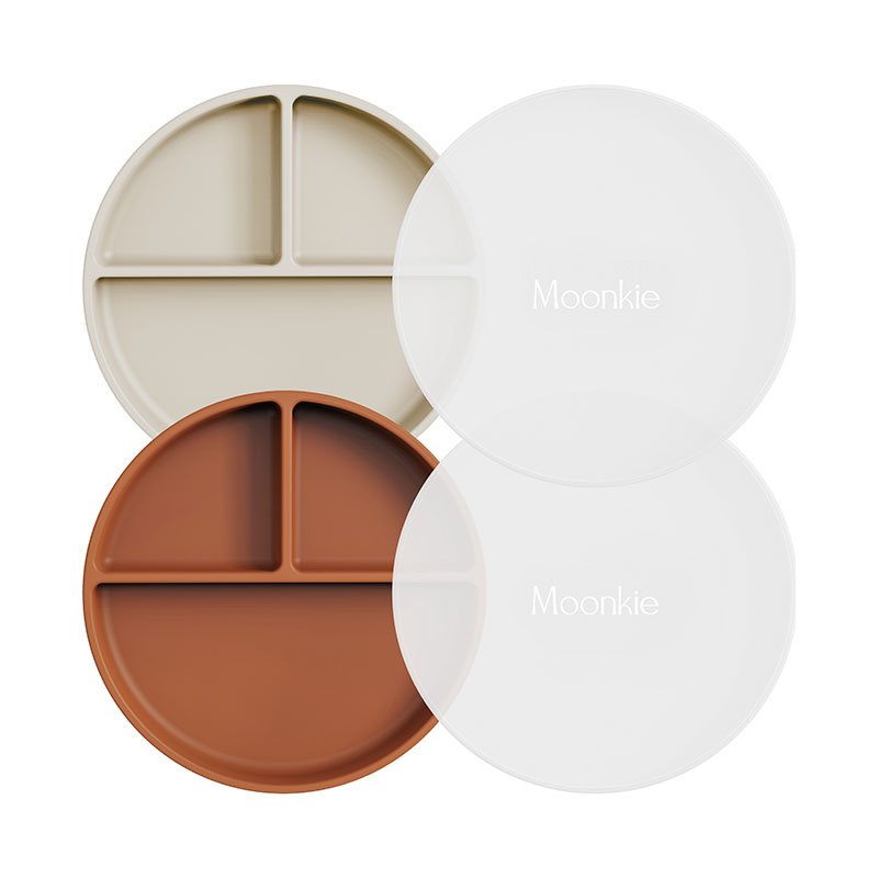 Moonkie.de-Saugteller - 2er-Pack-Treibsand/Ton-PL-08-16