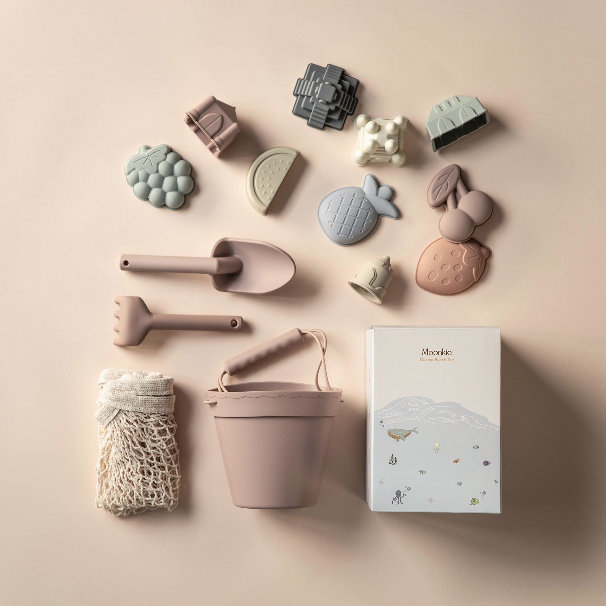 Moonkie.de-Silikon-Strandspielzeug-Set (Blush)-Standard Box Geschenkset-BT-01-11