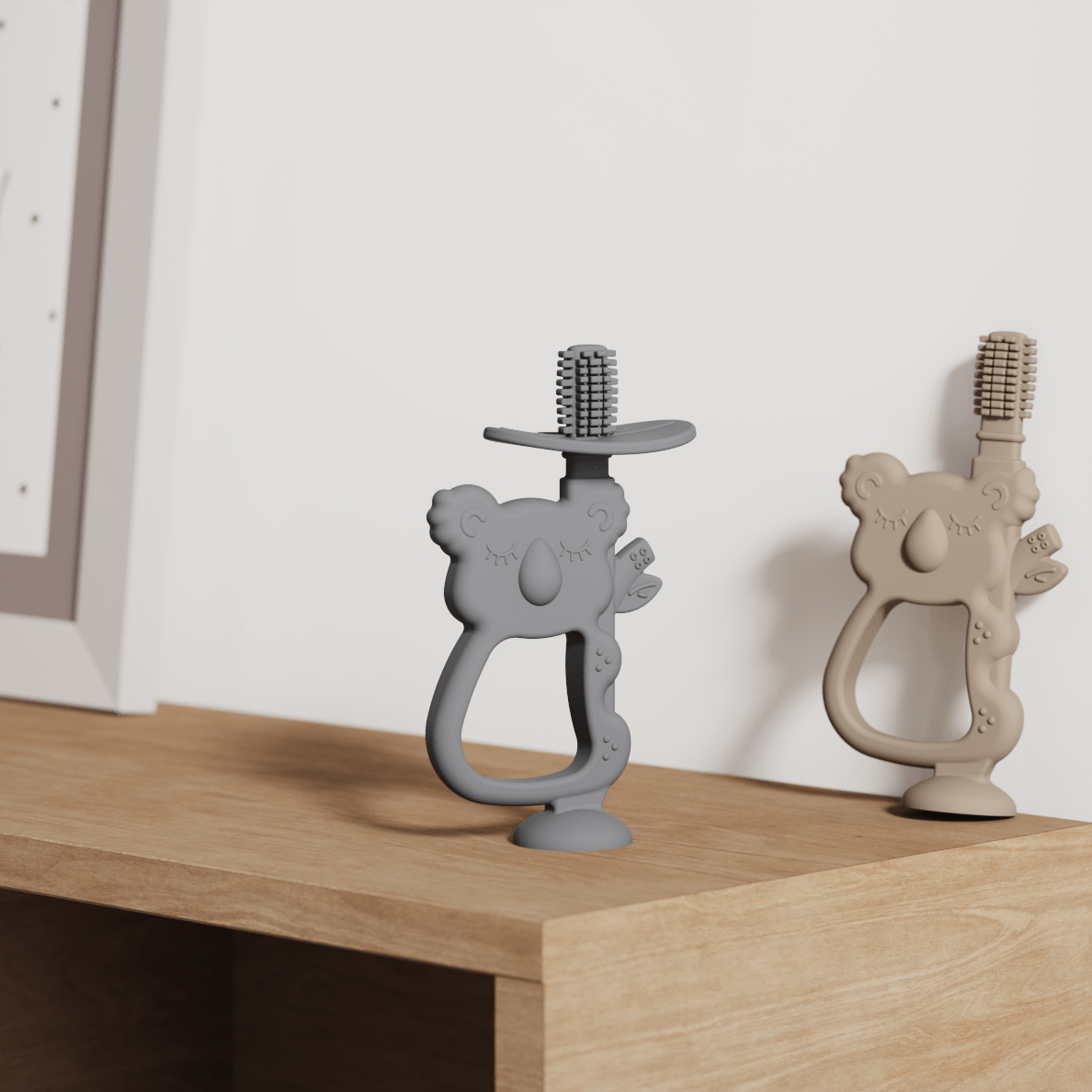 Moonkie.de-2-in-1 Koala Beißring-Warmes Taupe-TT-K05-11