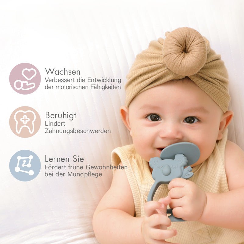 Moonkie.de-2-in-1 Koala Beißring-Warmes Taupe-TT-K05-15