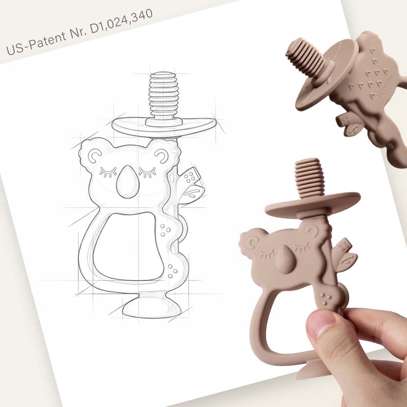 Moonkie.de-2-in-1 Koala Beißring-Warmes Taupe-TT-K05-4