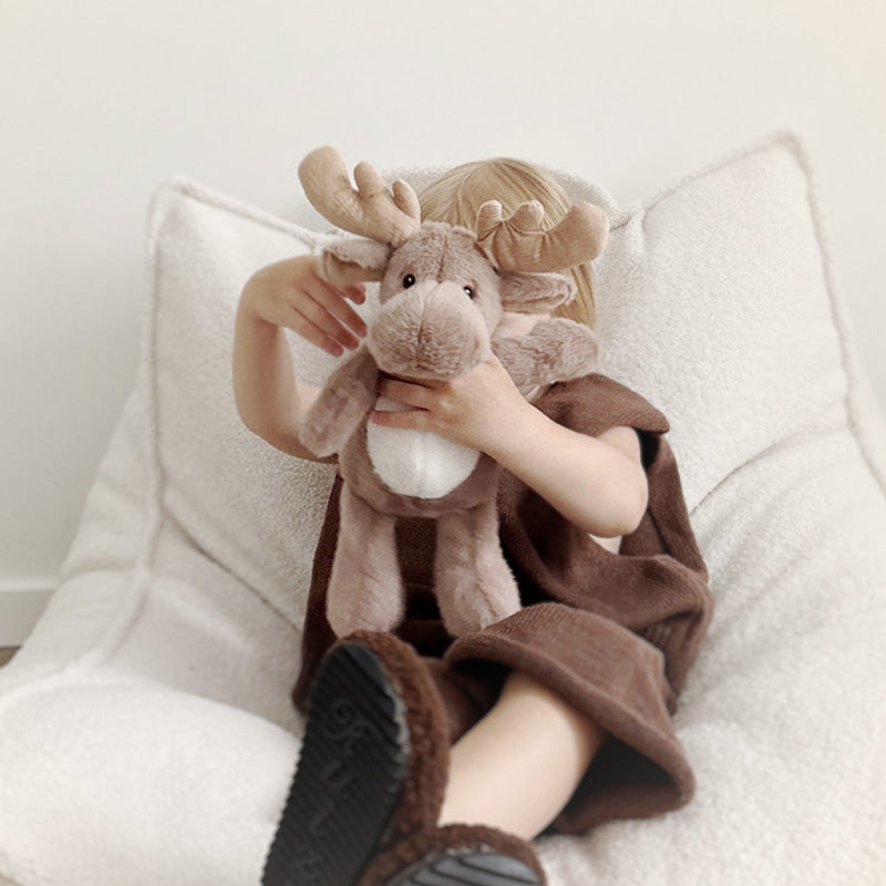 Moonkie Hug & Go™ Duo – Highland-Rind-Rucksack & Rentier-Plüschtier