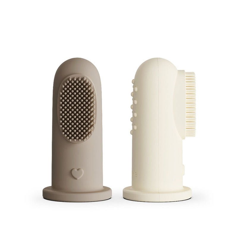 Moonkie.de-Baby Fingerzahnbürste-Warmes Taupe/Elfenbein-OK-08-8