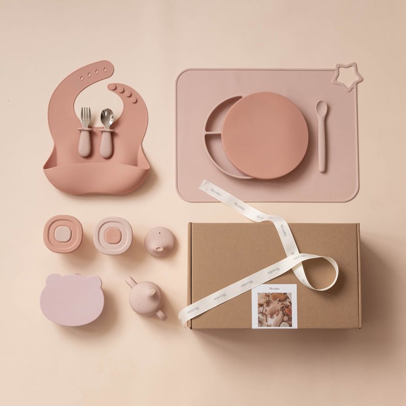 Moonkie.de-First Bites Geschenkset (Rosa/Gedämpft)-Standard Box Geschenkset-FB-03-2