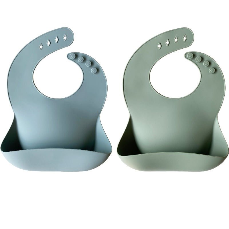 Moonkie.de-Silikon-Baby-Lätzchen - 2er-Pack-Äther/Salbei-SKU-Bib-004-7