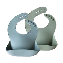 Moonkie.de-Silikon-Baby-Lätzchen - 2er-Pack-Äther/Salbei-SKU-Bib-004-1