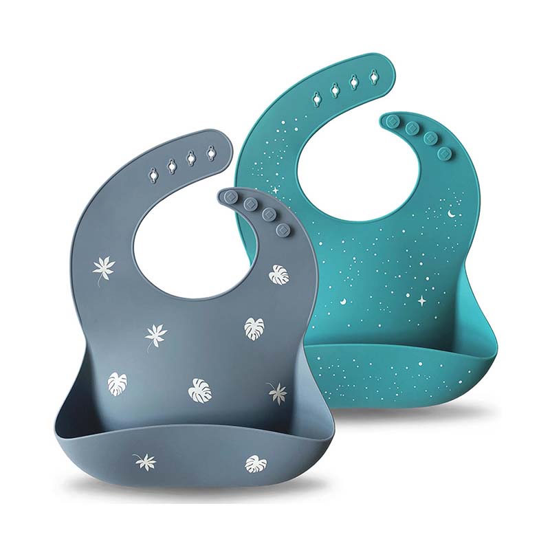 Moonkie.de-Silikon-Baby-Lätzchen - 2er-Pack-Tradewinds/Teal-SKU-Bib-023-10
