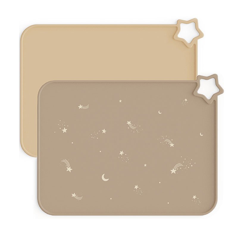 Moonkie.de-Silikon-Tischset - 2er-Pack-Warmes Taupe/Aprikose-FBASKU-Placemat-009-8