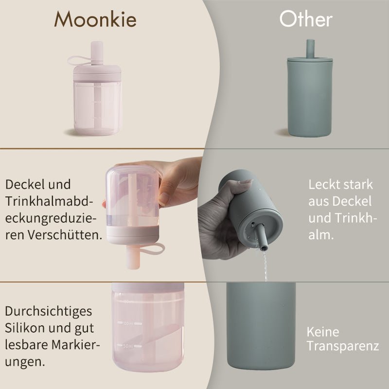 Moonkie.de-Silikon-Trinkbecher mit Strohhalmen-Salbei-TC-5-6