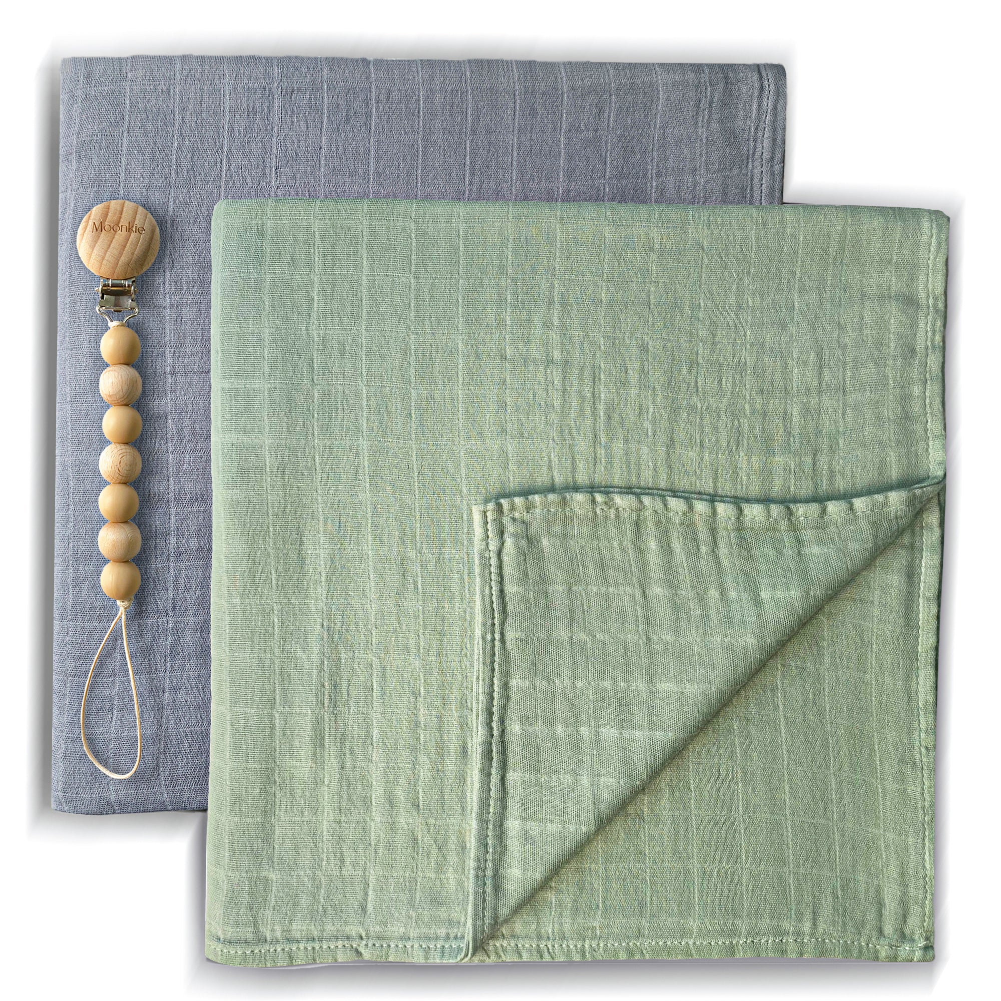 Moonkie.de-Musselin Wickeldecke (helles Seegrün/Passatwinde)-SKU-SB-02-3