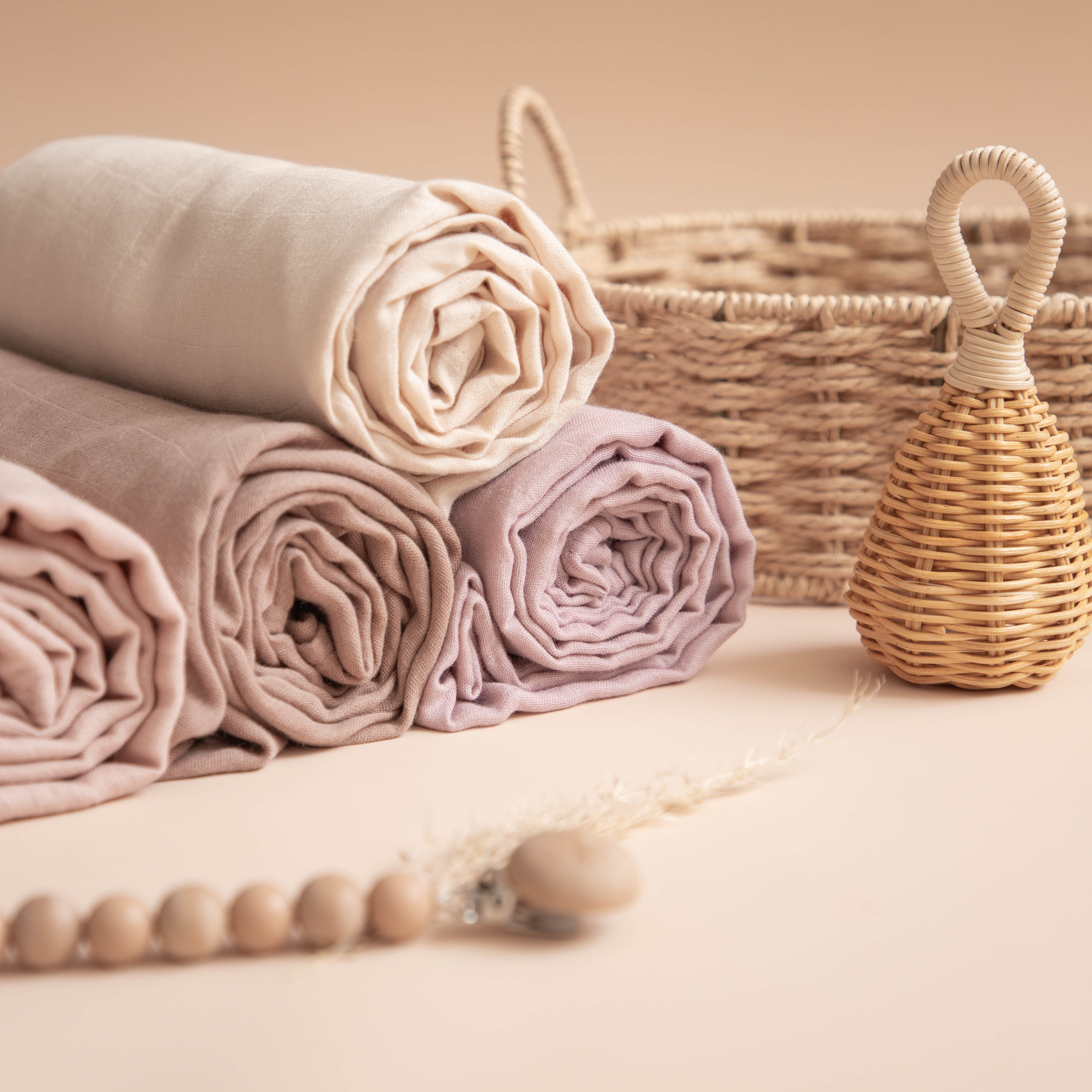 Moonkie.de-Musselin Wickeldecke (Neutral Natürlich)-SKU-SB-06-2